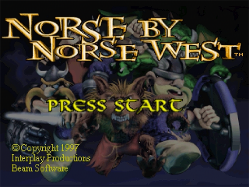 Norse By Norsewest The Return of the Lost Vikings title screen for Sega Saturn